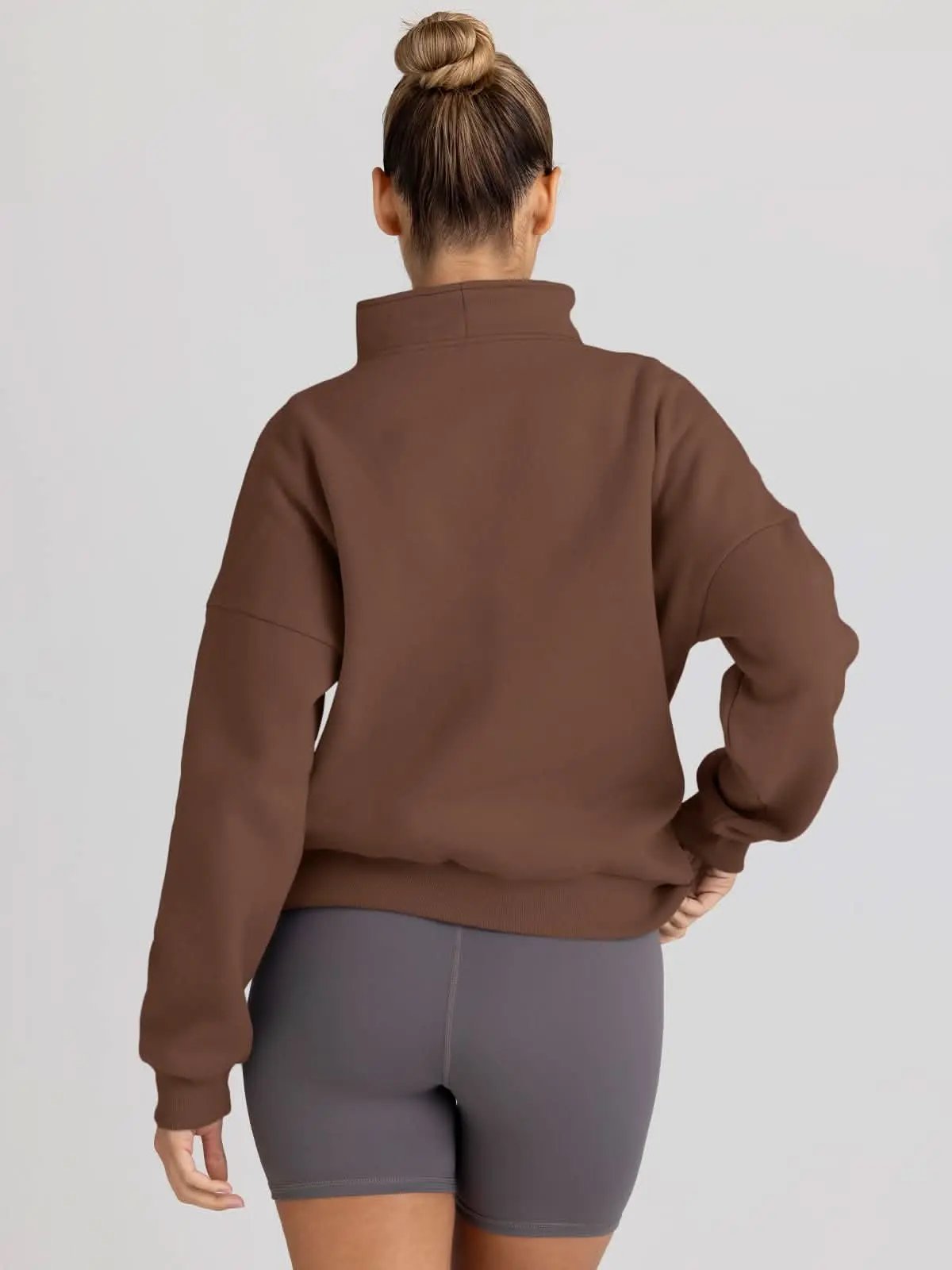 Trendy Queen Sweatshirts Half Zip Pullover Quarter Zip Oversized Hoodies Sweaters Comfy Fall Outfits 2024 Y2K Winter Clothes - Love Salve